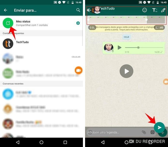 Como colocar print com áudio no Status do WhatsApp